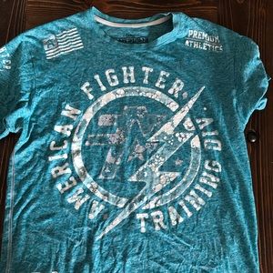 American Fighter Men’s tee, distressed lettering